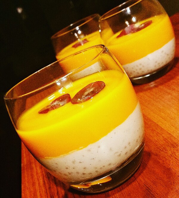 Kokosowy pudding z tapioki z malinami Moje Wypieki