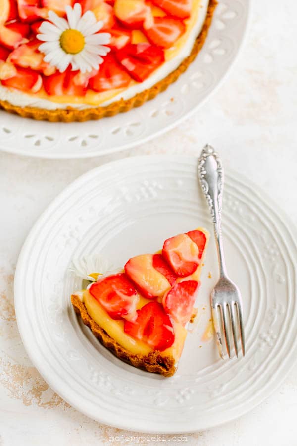 Tarta z truskawkami i lemon curdem Tarta z truskawkami i lemon curdem