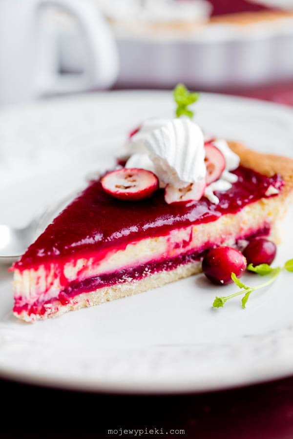 Tarta serowo - żurawinowa